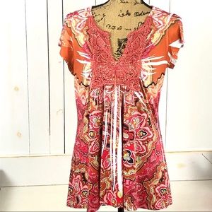 OneWorld women’s BoHo Tunic Top  size medium
